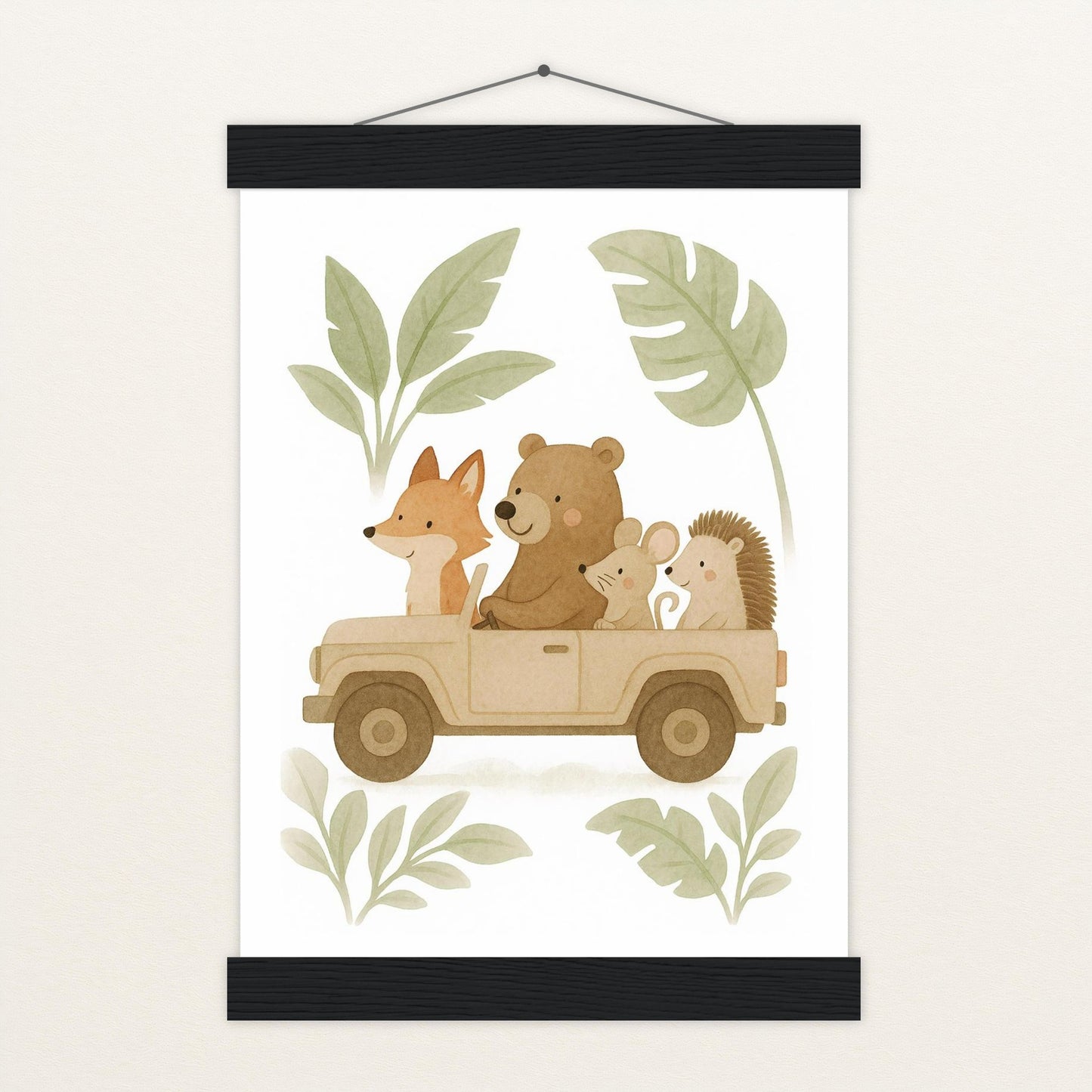 Tierfreunde - Motiv: "Safari" Poster mit Leisten von tinylearner