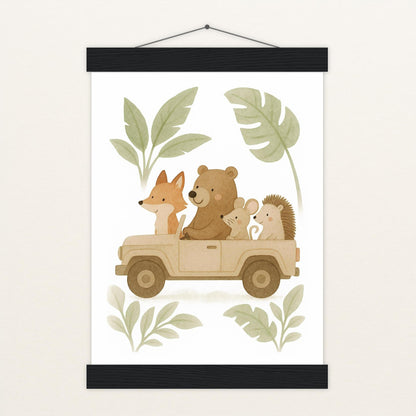 Tierfreunde - Motiv: "Safari" Poster mit Leisten von tinylearner