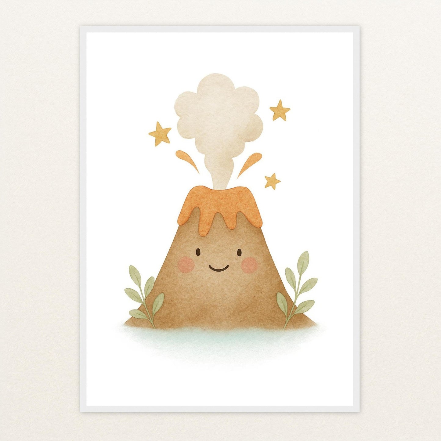 Vulkan Poster mit Holzrahmen von tinylearner