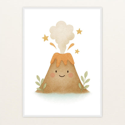 Vulkan Poster mit Holzrahmen von tinylearner