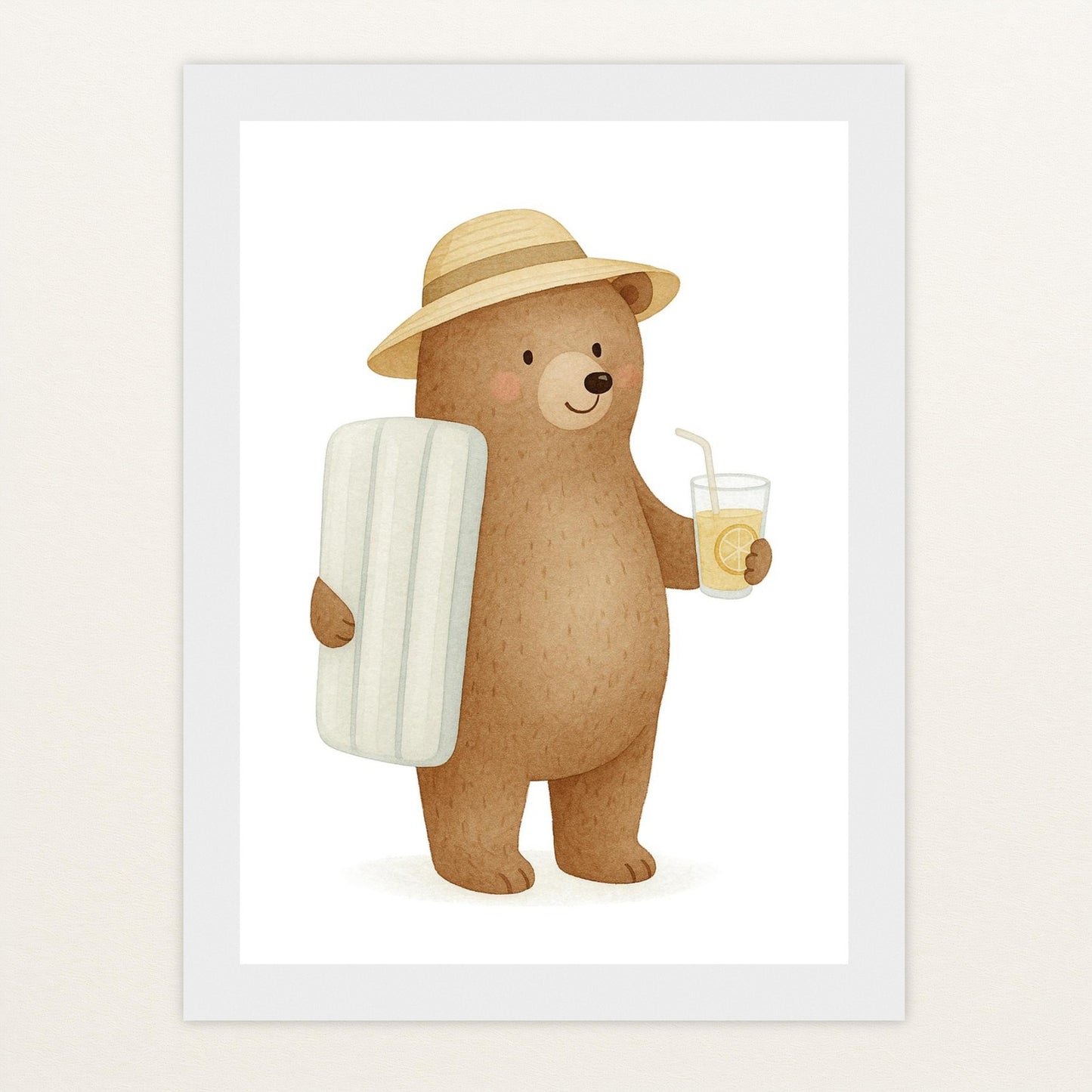 Balu der Bär - Motiv: "Strandtag" Poster mit Holzrahmen von tinylearner