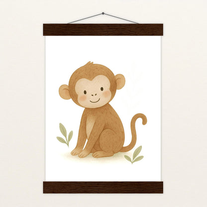 Aki der Affe Poster mit Leisten von tinylearner