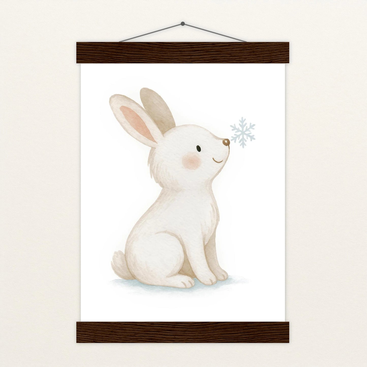 Sina der Schneehase Poster mit Leisten von tinylearner