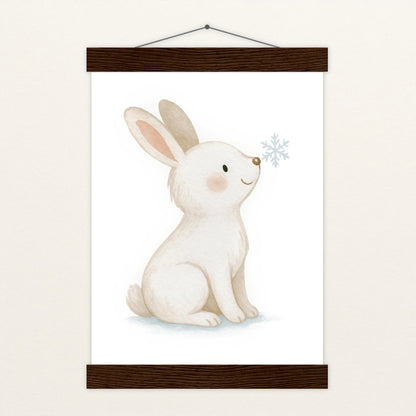 Sina der Schneehase Poster mit Leisten von tinylearner