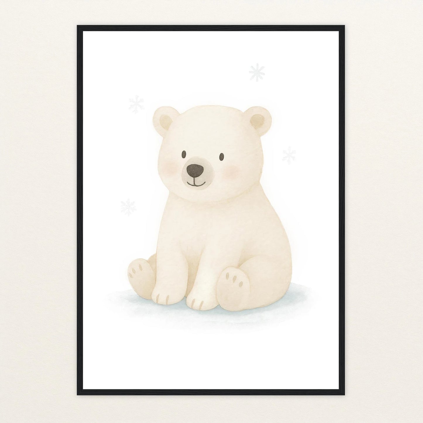 Pummel der Polarbär Poster mit Holzrahmen von tinylearner
