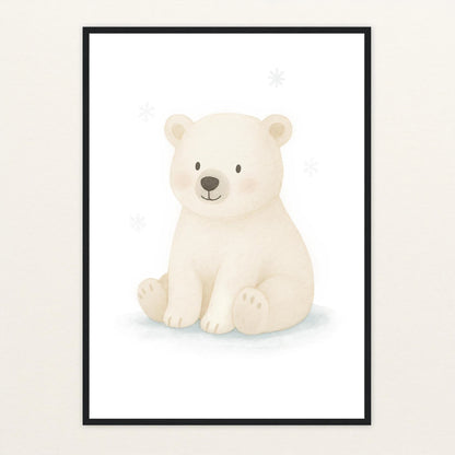 Pummel der Polarbär Poster mit Holzrahmen von tinylearner