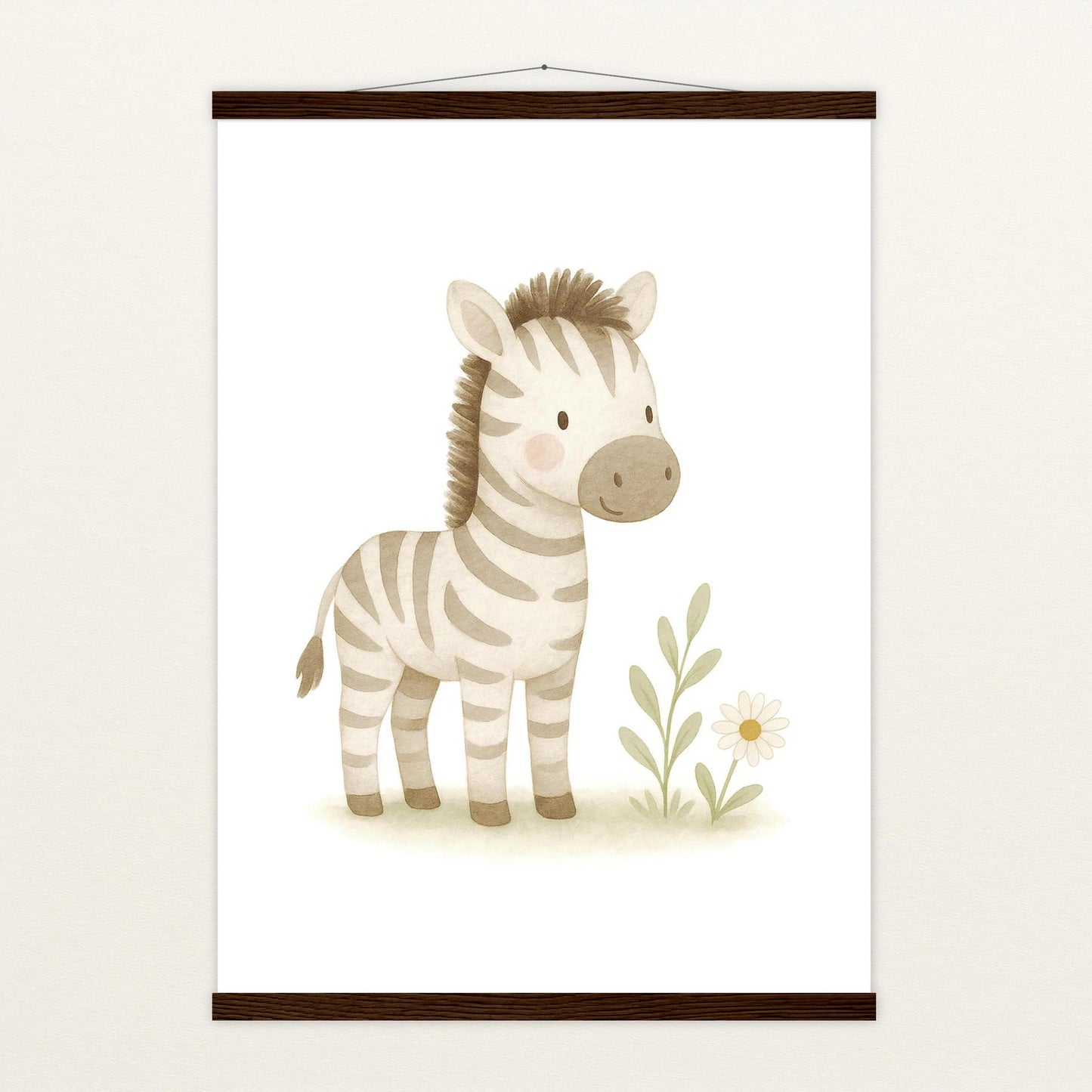 Zinni das Zebra Poster mit Leisten von tinylearner