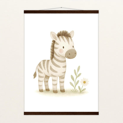 Zinni das Zebra Poster mit Leisten von tinylearner