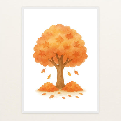 Ahornbaum Poster mit Holzrahmen von tinylearner