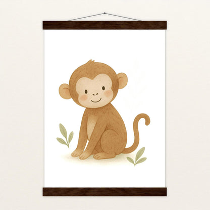 Aki der Affe Poster mit Leisten von tinylearner