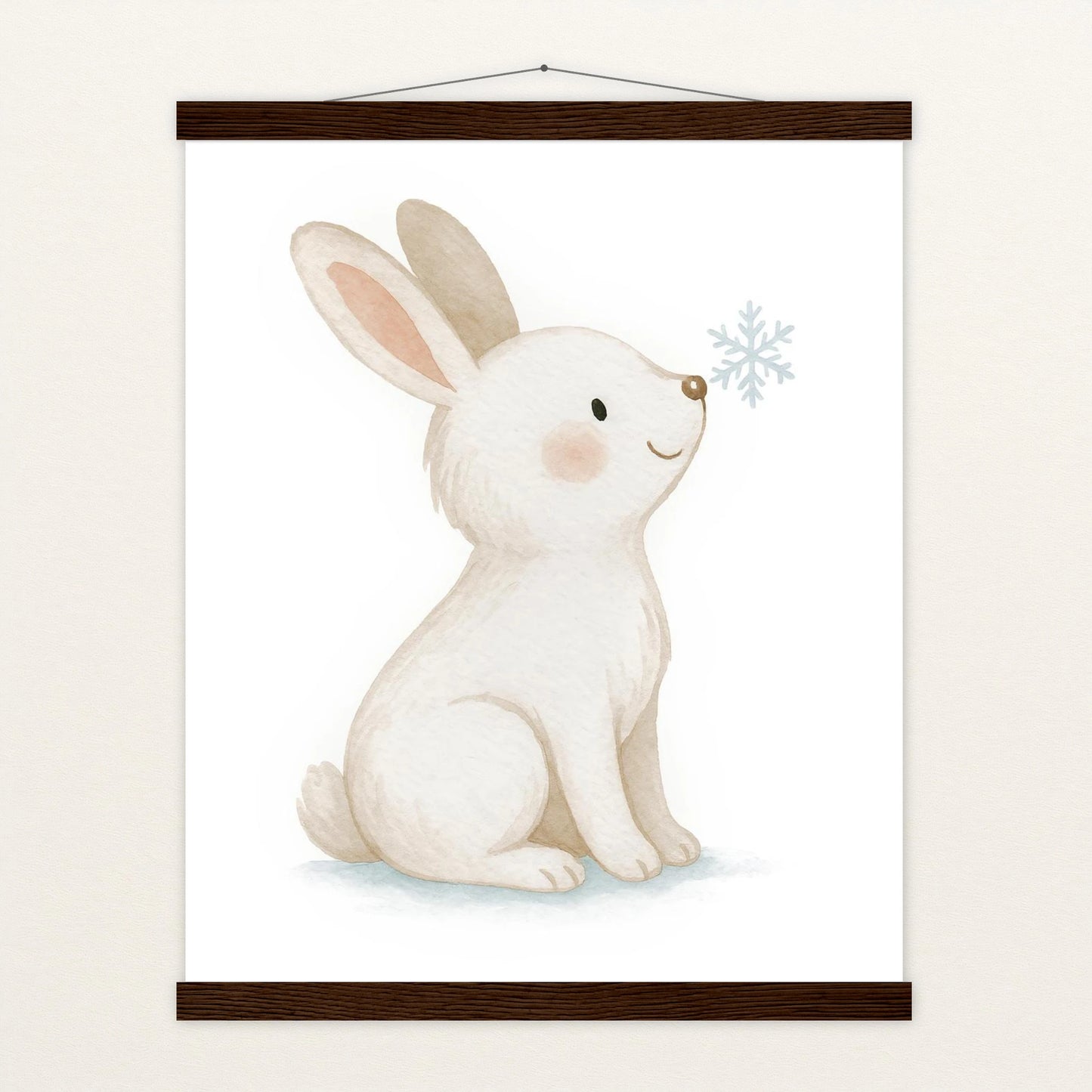 Sina der Schneehase Poster mit Leisten von tinylearner