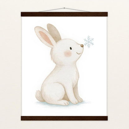 Sina der Schneehase Poster mit Leisten von tinylearner