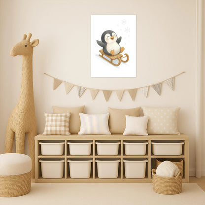 Pia der Pinguin - Motiv: "Schlitten" Poster von tinylearner