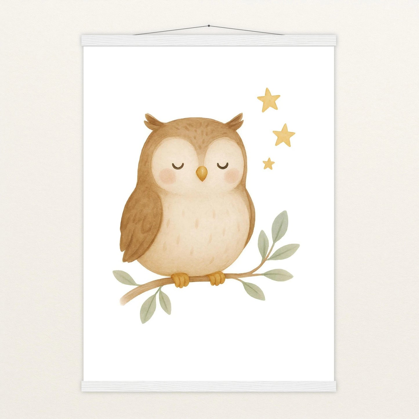 Emmi die Eule Poster mit Leisten von tinylearner