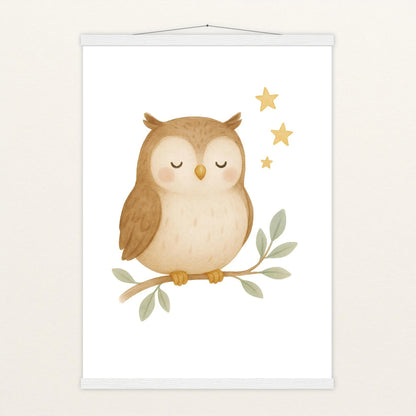 Emmi die Eule Poster mit Leisten von tinylearner