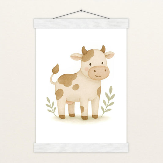 Klara die Kuh Poster mit Leisten von tinylearner