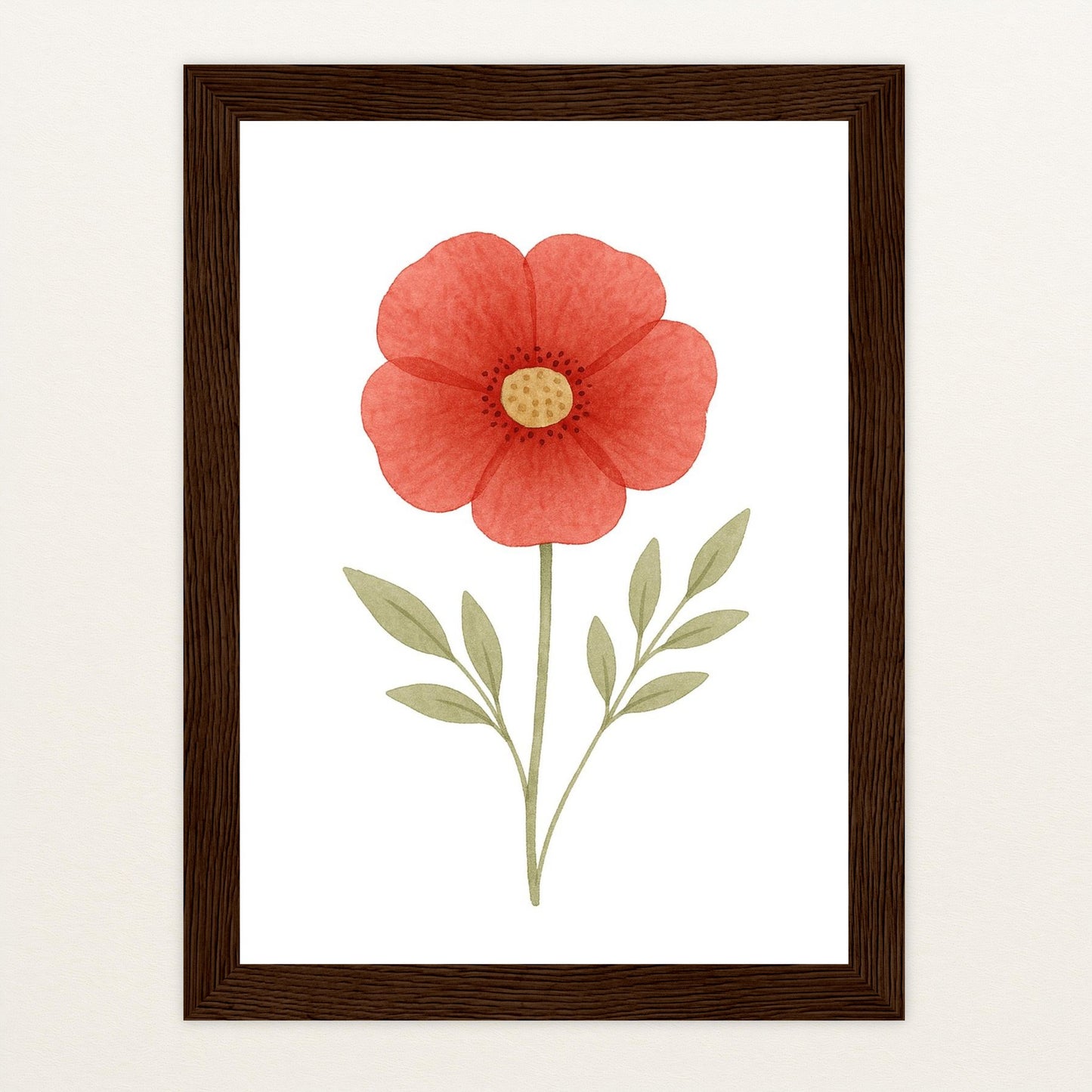 Mohnblume Poster mit Holzrahmen von tinylearner