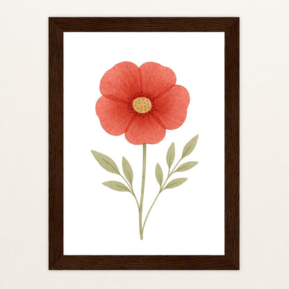 Mohnblume Poster mit Holzrahmen von tinylearner
