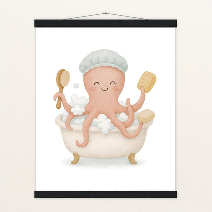 Tilli der Tintenfisch - Motiv: "Baden" Poster mit Leisten von tinylearner