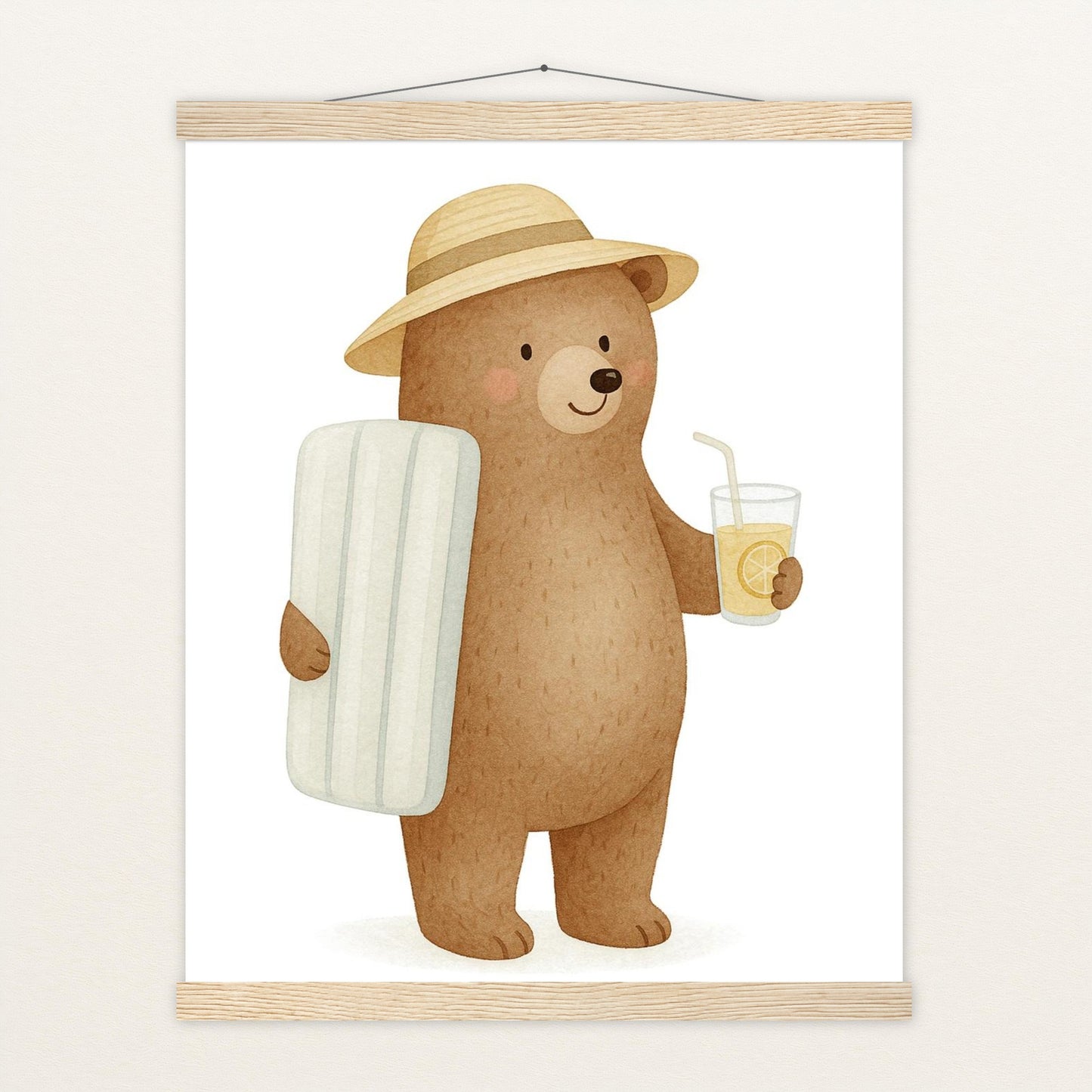 Balu der Bär - Motiv: "Strandtag" Poster mit Leisten von tinylearner