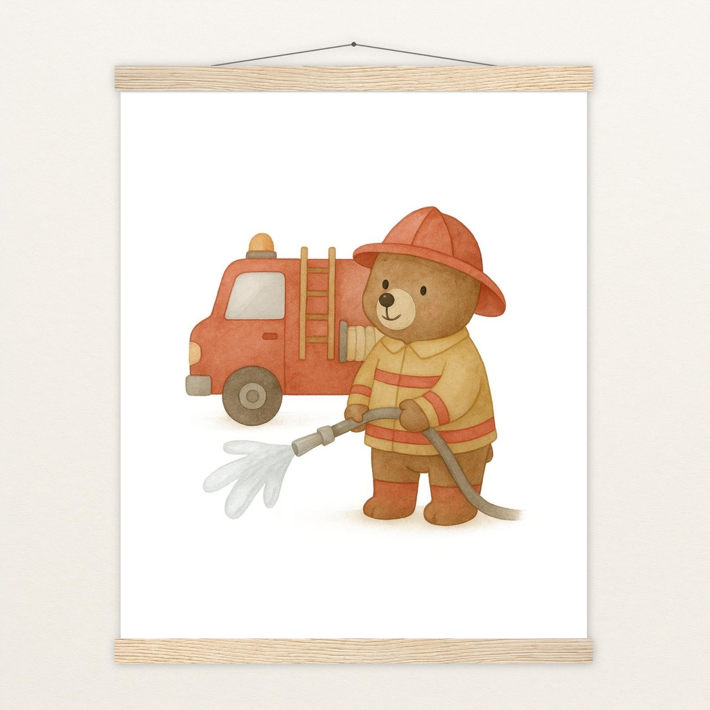 Balu der Bär - Motiv: "Feuerwehr" Poster mit Leisten von tinylearner