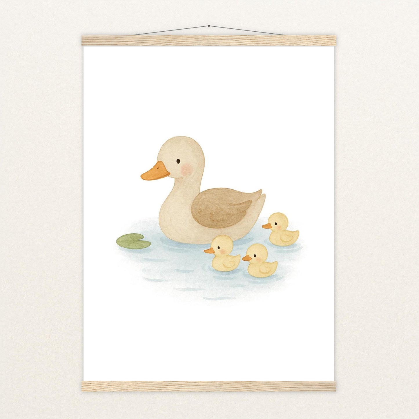 Gusi die Gans - Motiv: "Teich" Poster mit Leisten von tinylearner