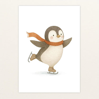 Pia der Pinguin - Motiv: "Eislaufen" Poster von tinylearner