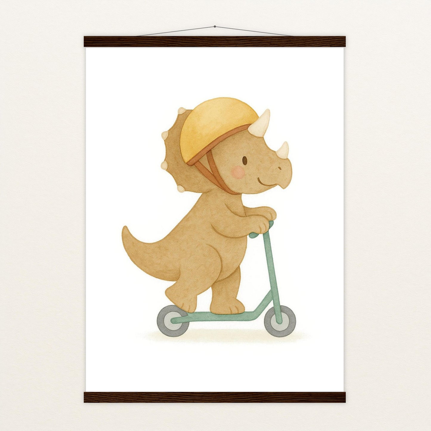 Dinosaurier Triceratops - Motiv: "Roller" Poster mit Leisten von tinylearner