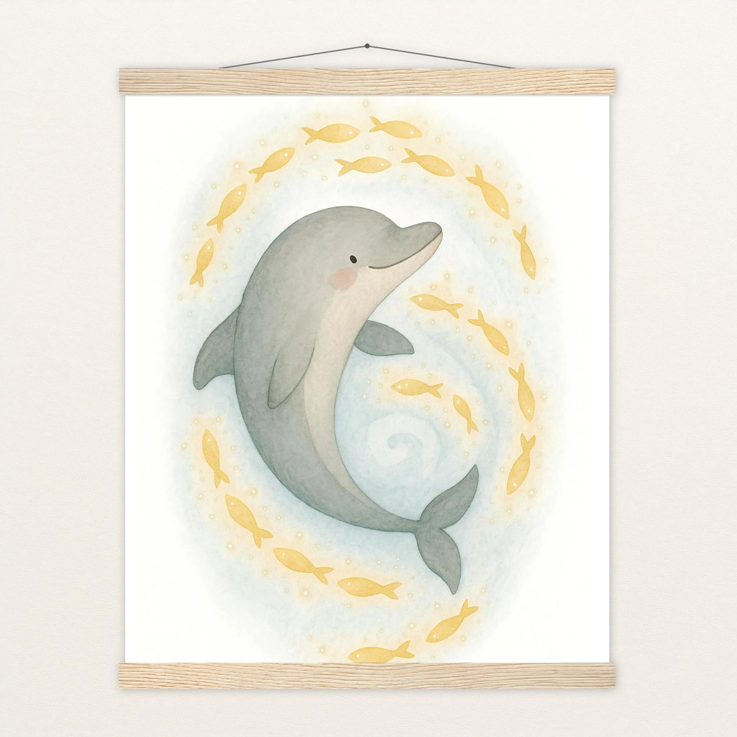 Dora der Delfin - Motiv: "Leuchtfische" Poster mit Leisten von tinylearner