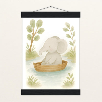 Emil der Elefant - Motiv: "Boot" Poster mit Leisten von tinylearner