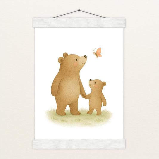 Balu der Bär - Motiv: "Schmetterling" Poster mit Leisten von tinylearner