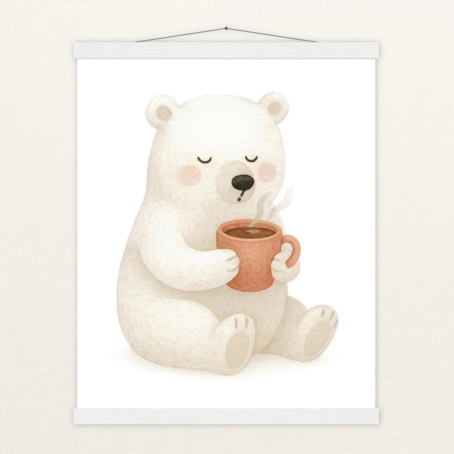 Pummel der Polarbär - Motiv: "Kakao" Poster mit Leisten von tinylearner