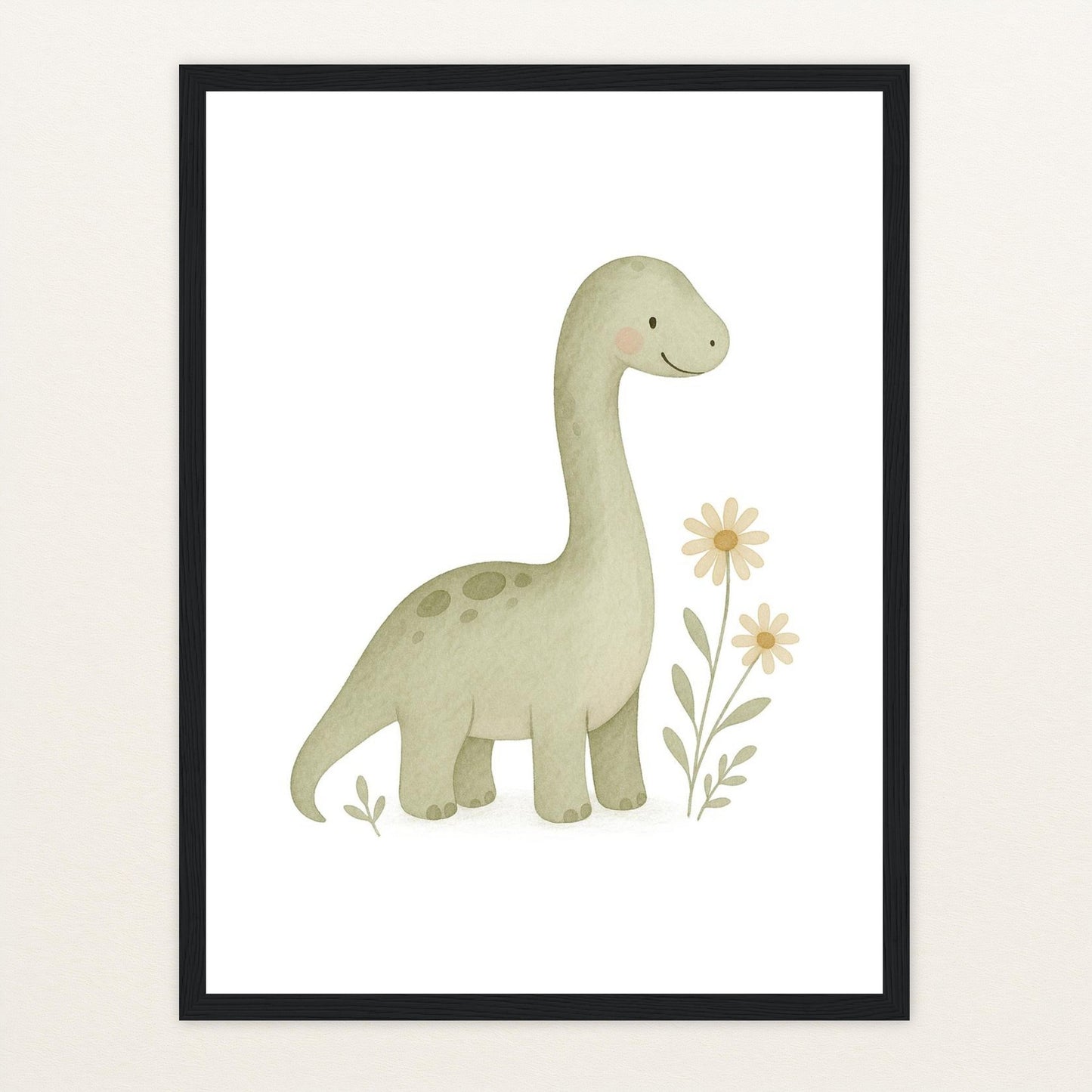 Dinosaurier Brachiosaurus Poster mit Holzrahmen von tinylearner