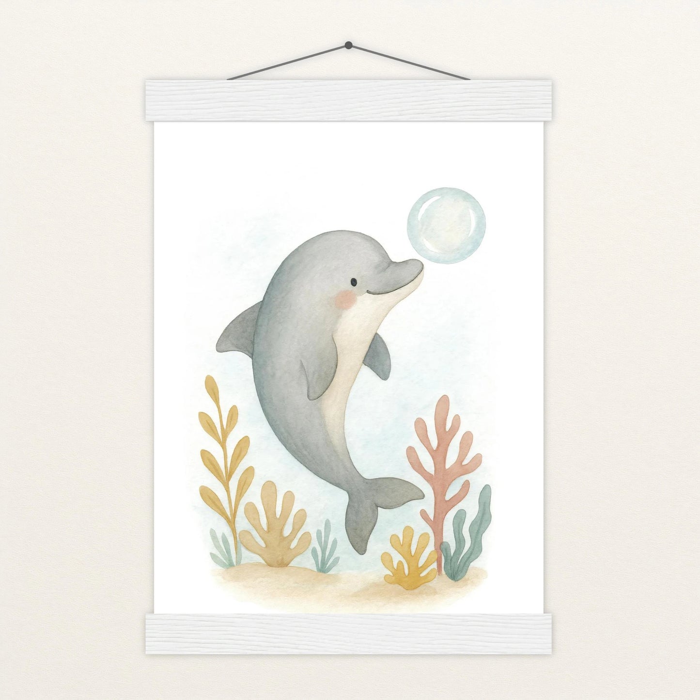 Dora der Delfin - Motiv: "Luftblase" Poster mit Leisten von tinylearner