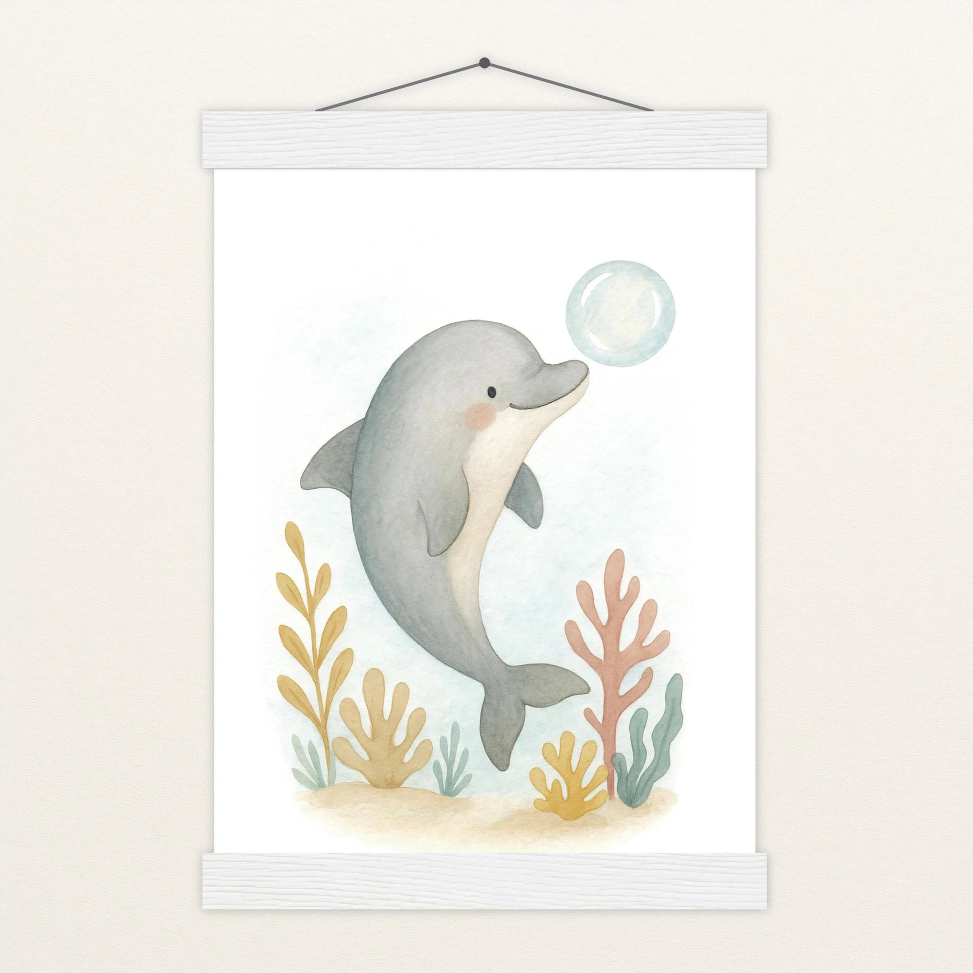 Dora der Delfin - Motiv: "Luftblase" Poster mit Leisten von tinylearner