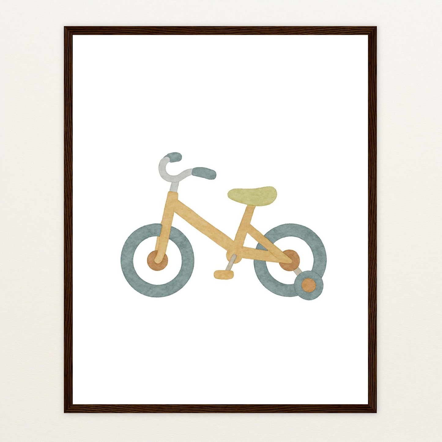 Fahrrad Poster mit Holzrahmen von tinylearner