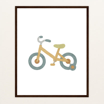 Fahrrad Poster mit Holzrahmen von tinylearner