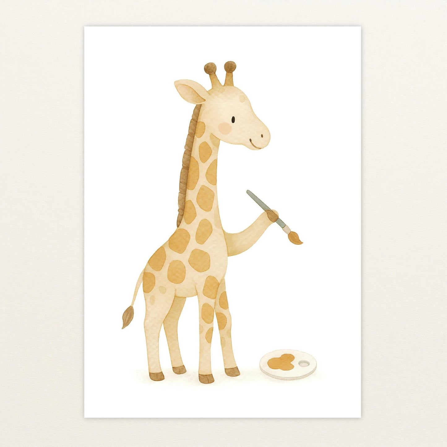 Greta die Giraffe - Motiv: "Malen" Poster von tinylearner
