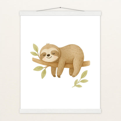 Fred das Faultier Poster mit Leisten von tinylearner