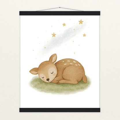 Ria das Reh - Motiv: "Schlafend" Poster mit Leisten von tinylearner