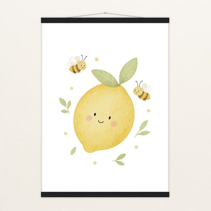 Obst: Zitrone Poster mit Leisten von tinylearner