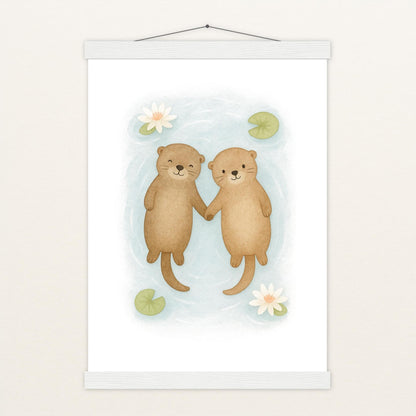 Otti der Otter Poster mit Leisten von tinylearner