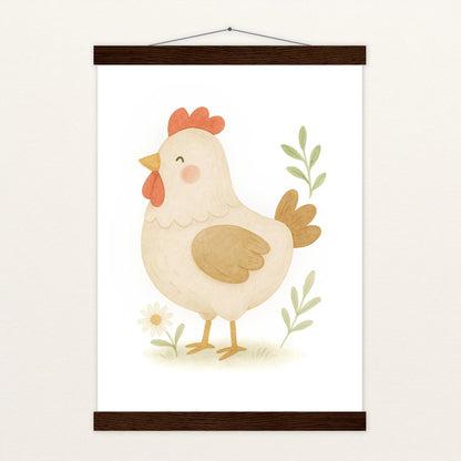 Hanni das Huhn Poster mit Leisten von tinylearner