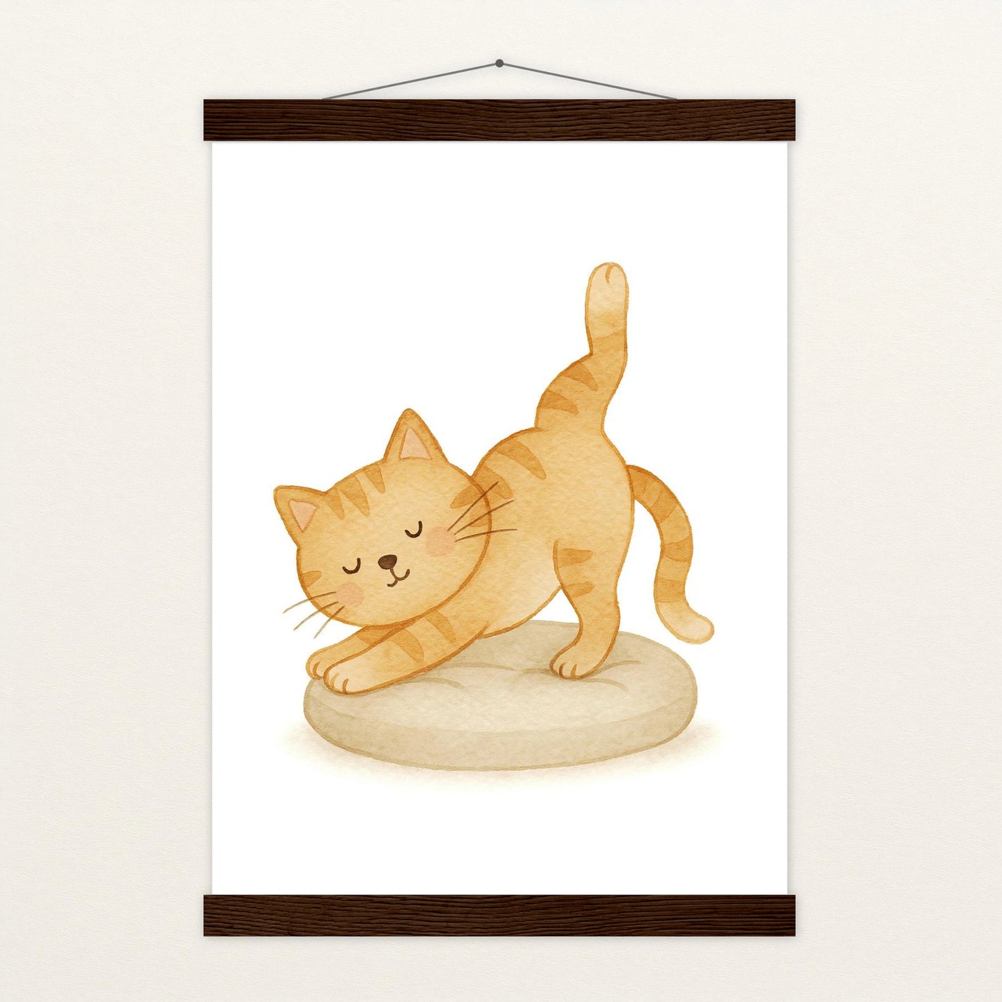 Kira die Katze - Motiv: "Yoga" Poster mit Leisten von tinylearner