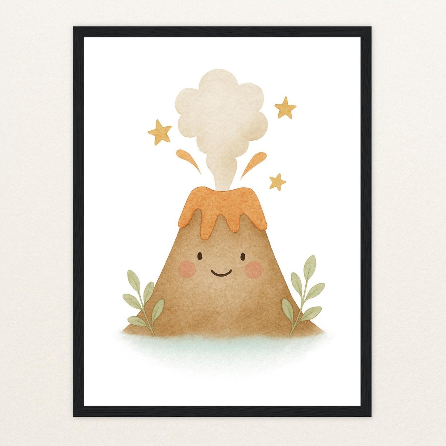Vulkan Poster mit Holzrahmen von tinylearner