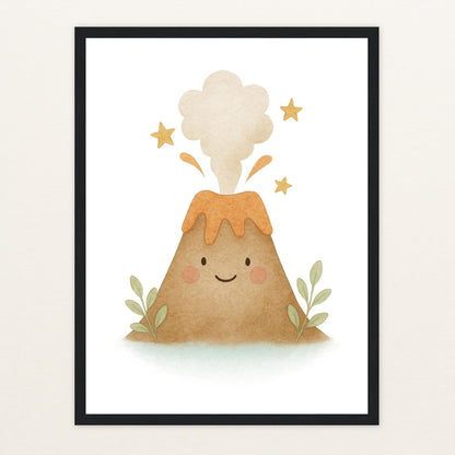 Vulkan Poster mit Holzrahmen von tinylearner