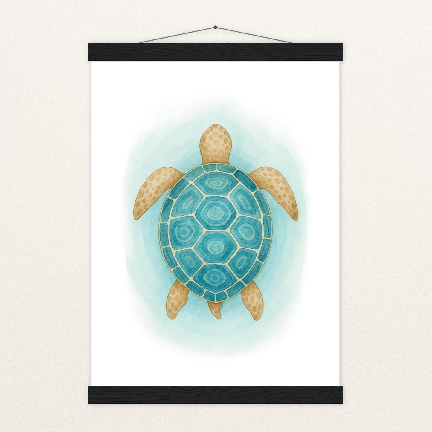 Sora die Schildkröte - Motiv: "Treiben" Poster mit Leisten von tinylearner