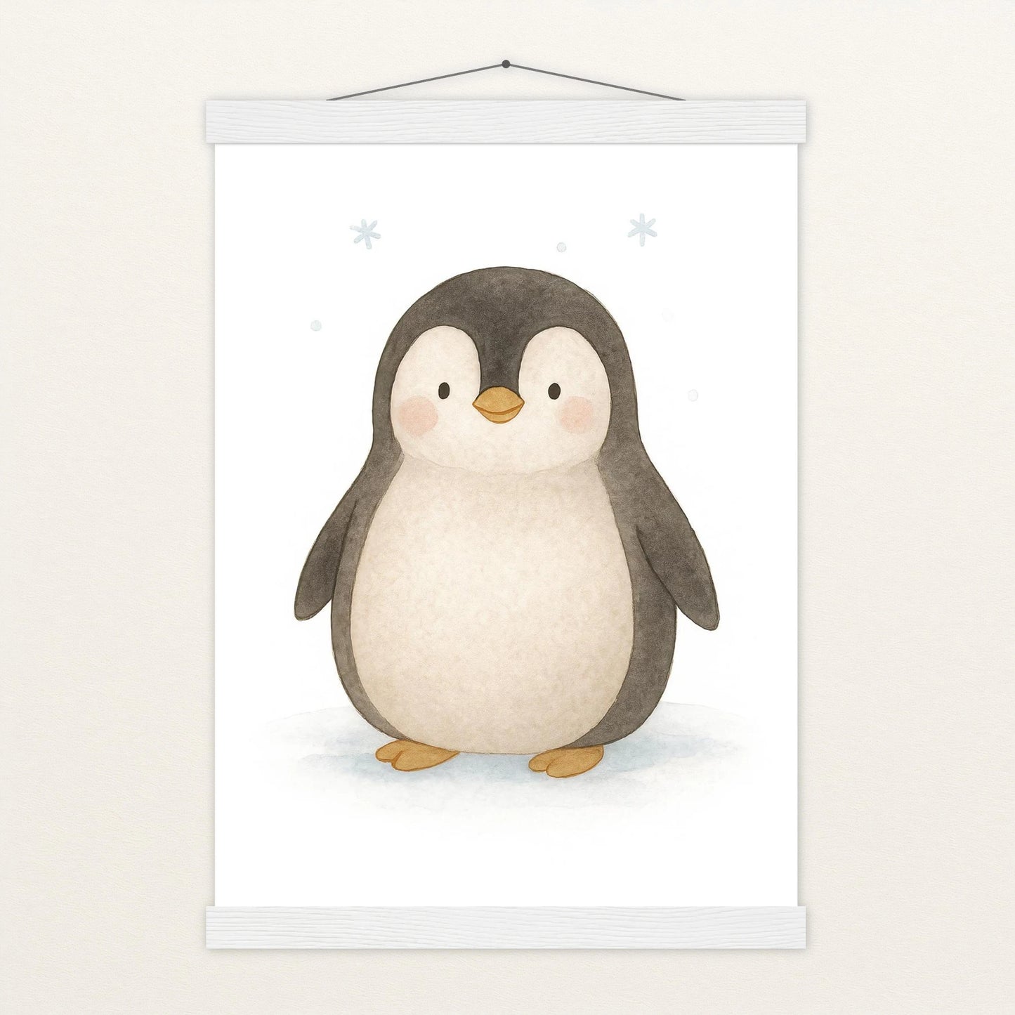 Pia der Pinguin Poster mit Leisten von tinylearner