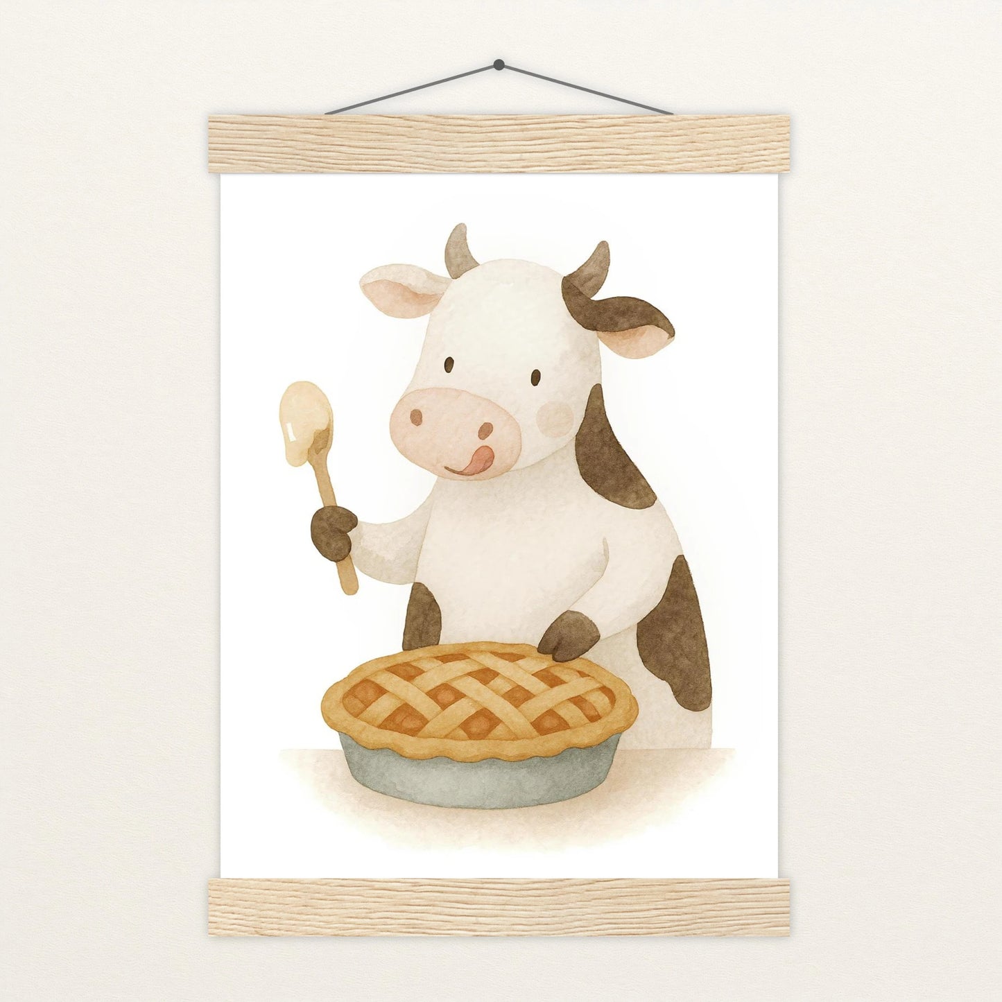 Klara die Kuh - Motiv: "Kuchen" Poster mit Leisten von tinylearner