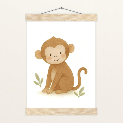 Aki der Affe Poster mit Leisten von tinylearner